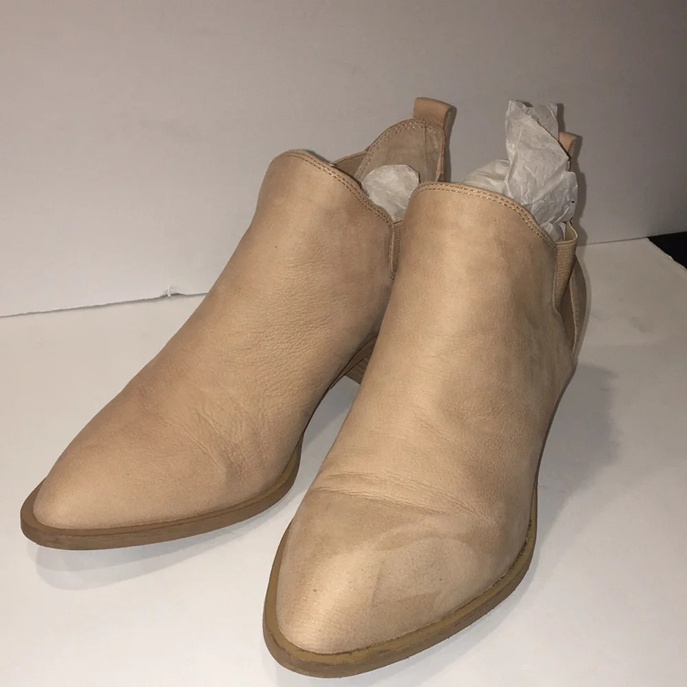 Sole Society Nancy Tan Stacked Heel Booties